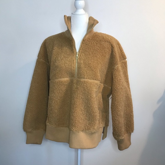NEW Joy Lab Sherpa Sweatshirt Pullover Camel - Picture 2 of 6